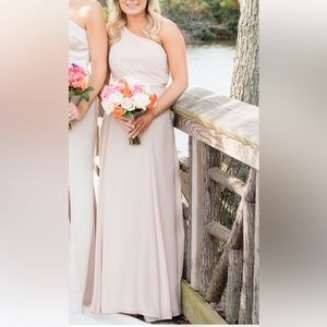 Amsale Laurie Bridesmaid dress in fawn